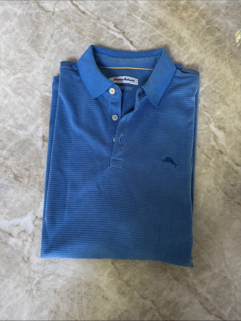Tommy Bahama Men's Royal Blue Polo with Embroidered Marlin